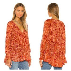 Free People Dark Romantic Tunic S Merlot Combo (Orange/Red)